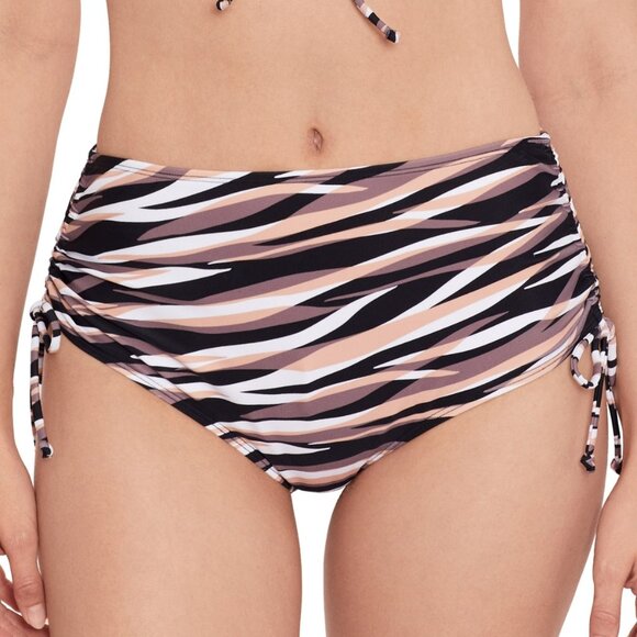 Salt + Cove Striped Side-Tie High-Waist Bikini Bottoms - Picture 1 of 3